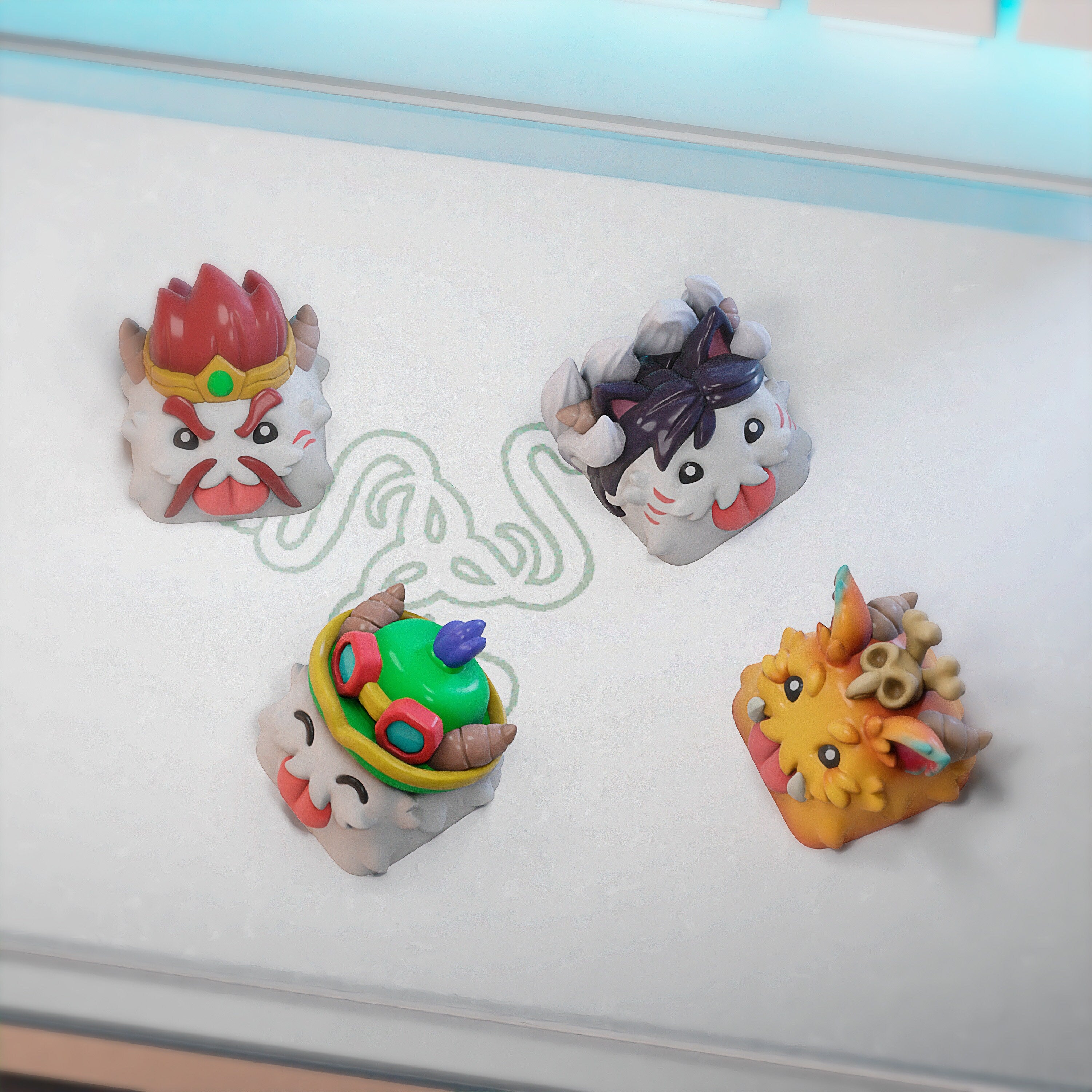 Poro Ahri Artisan Keycap, Artisan Keycap, For Mechanical Keyboard, Cherry MX LoL Cute Poro keycap| ESC Handmade Gift| Gift Fo