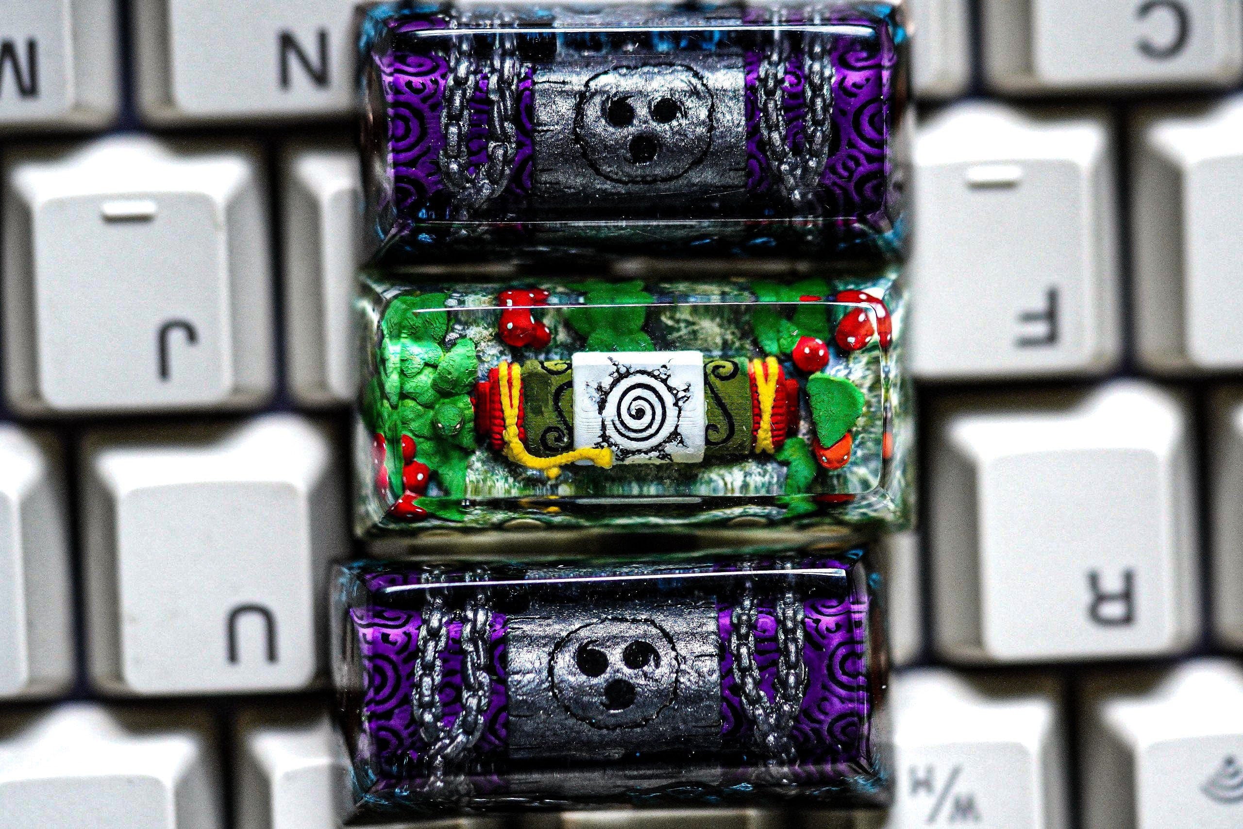 Anime Keycaps Ninja, 2U keycap, Anime Keycaps, Custom Keycaps Set, Kawaii Keycaps, Purple Cute DSA dbz, Japanese Artisan, pbt