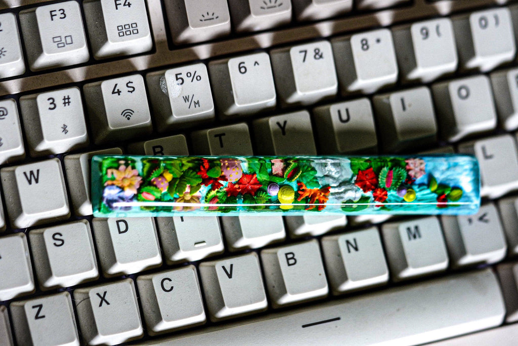Sea spacebar 6.25U, custom spacebar keycap, coral keycap, nature keycap, Alice Fantasy Forest Keycaps, Green Forest Keycaps O