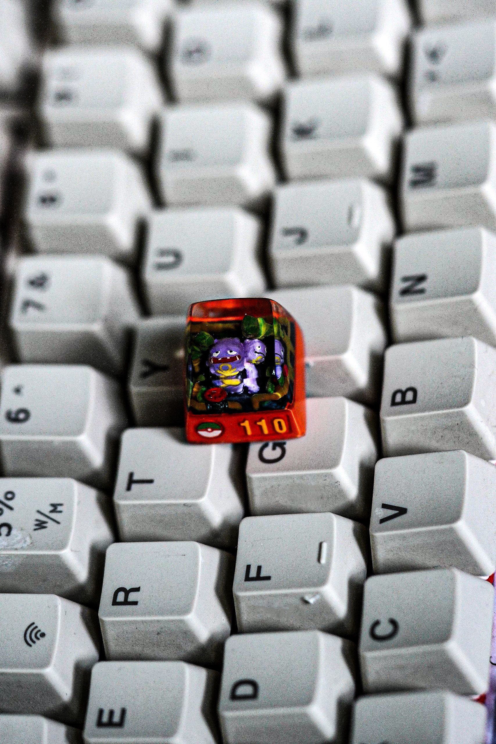 weezing pokemon keycap, pokemon spacebar keycap, artisan keycap, valentine gift, pokemon keycap set, resin artisan keycap