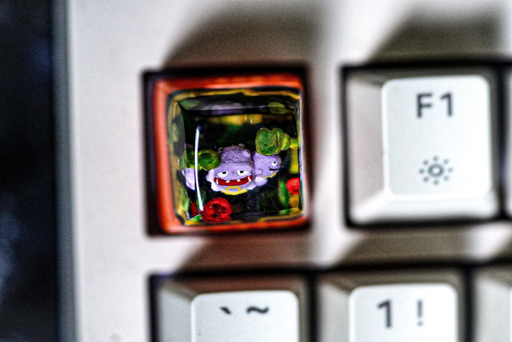 weezing pokemon keycap, pokemon spacebar keycap, artisan keycap, valentine gift, pokemon keycap set, resin artisan keycap