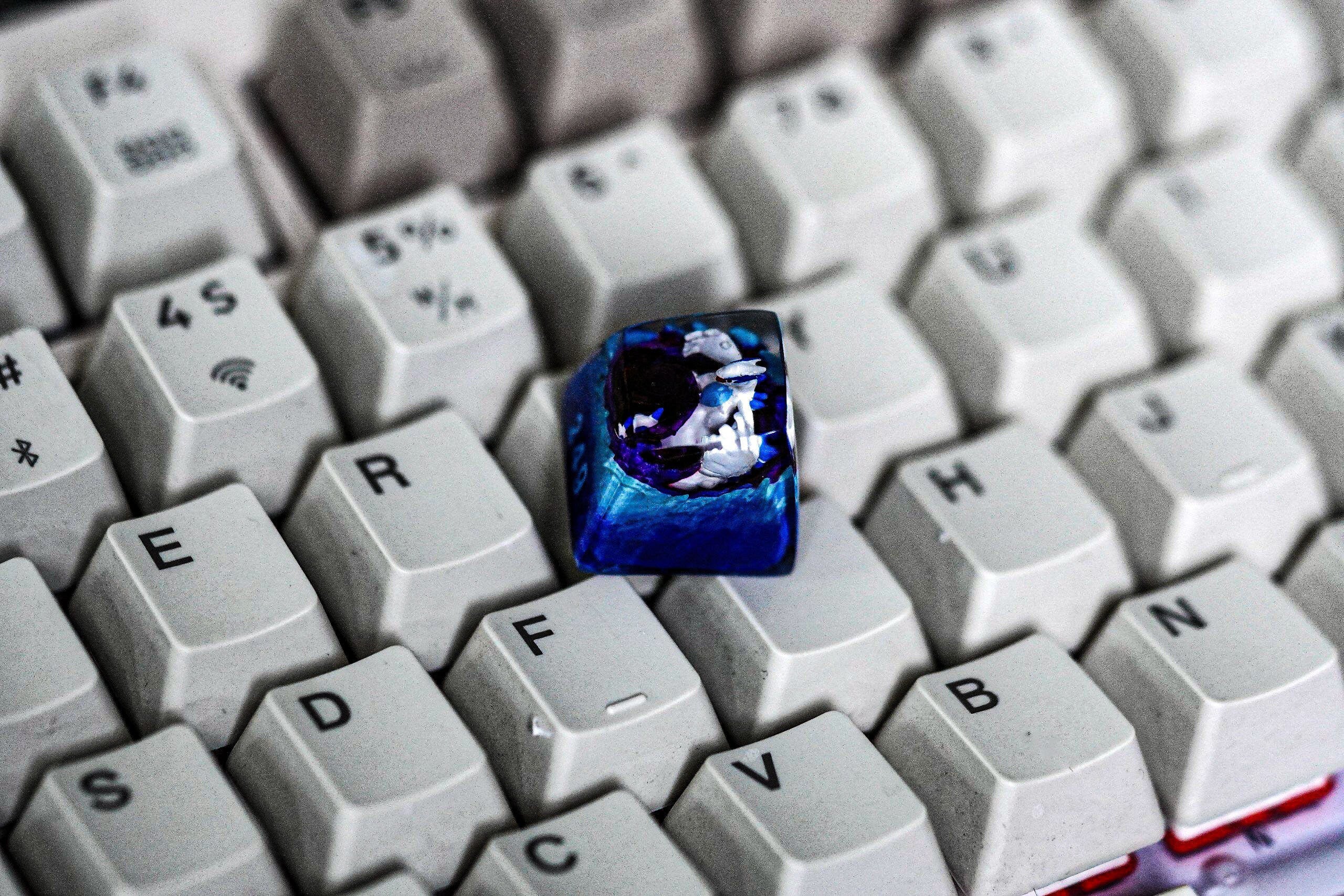 lugia pokemon keycap, pokemon spacebar keycap, artisan keycap, valentine gift, pokemon keycap set, resin artisan keycap