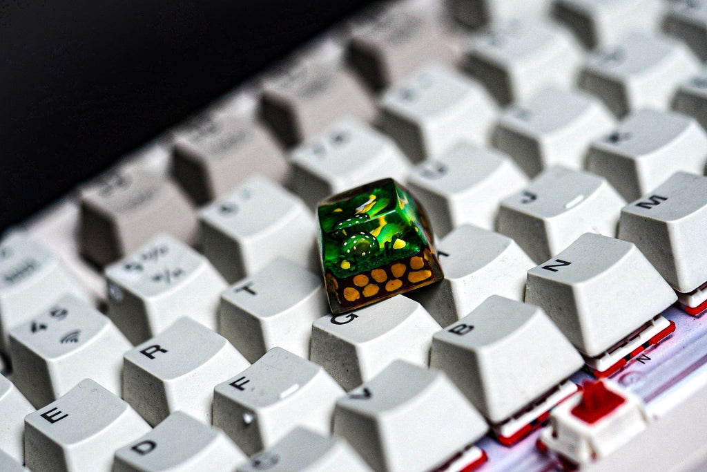 Handmade Fairy Dream, OEM SA novelty cap, Cute mushroom green cap, Kawaii anime plant, cherry mx backlit gmk, fairy in green