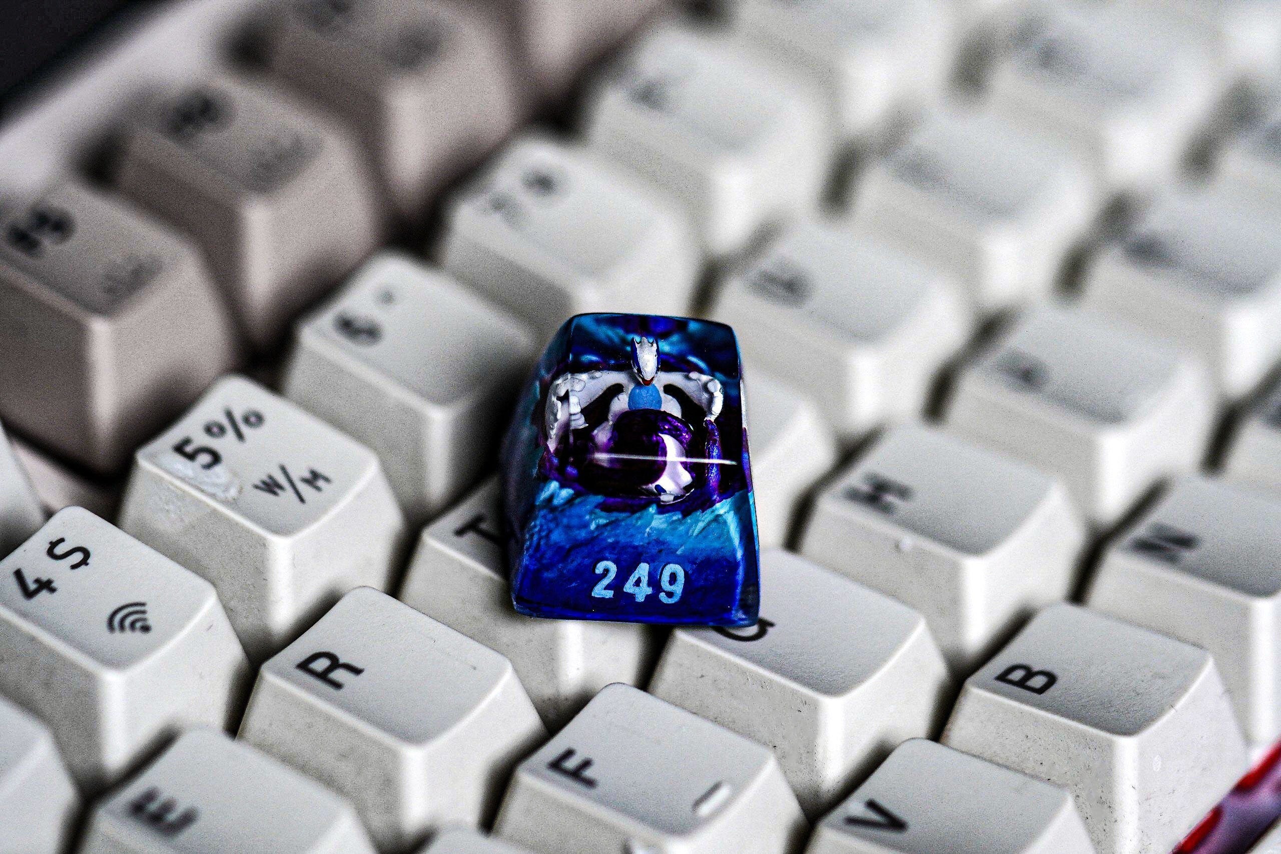 lugia pokemon keycap, pokemon spacebar keycap, artisan keycap, valentine gift, pokemon keycap set, resin artisan keycap