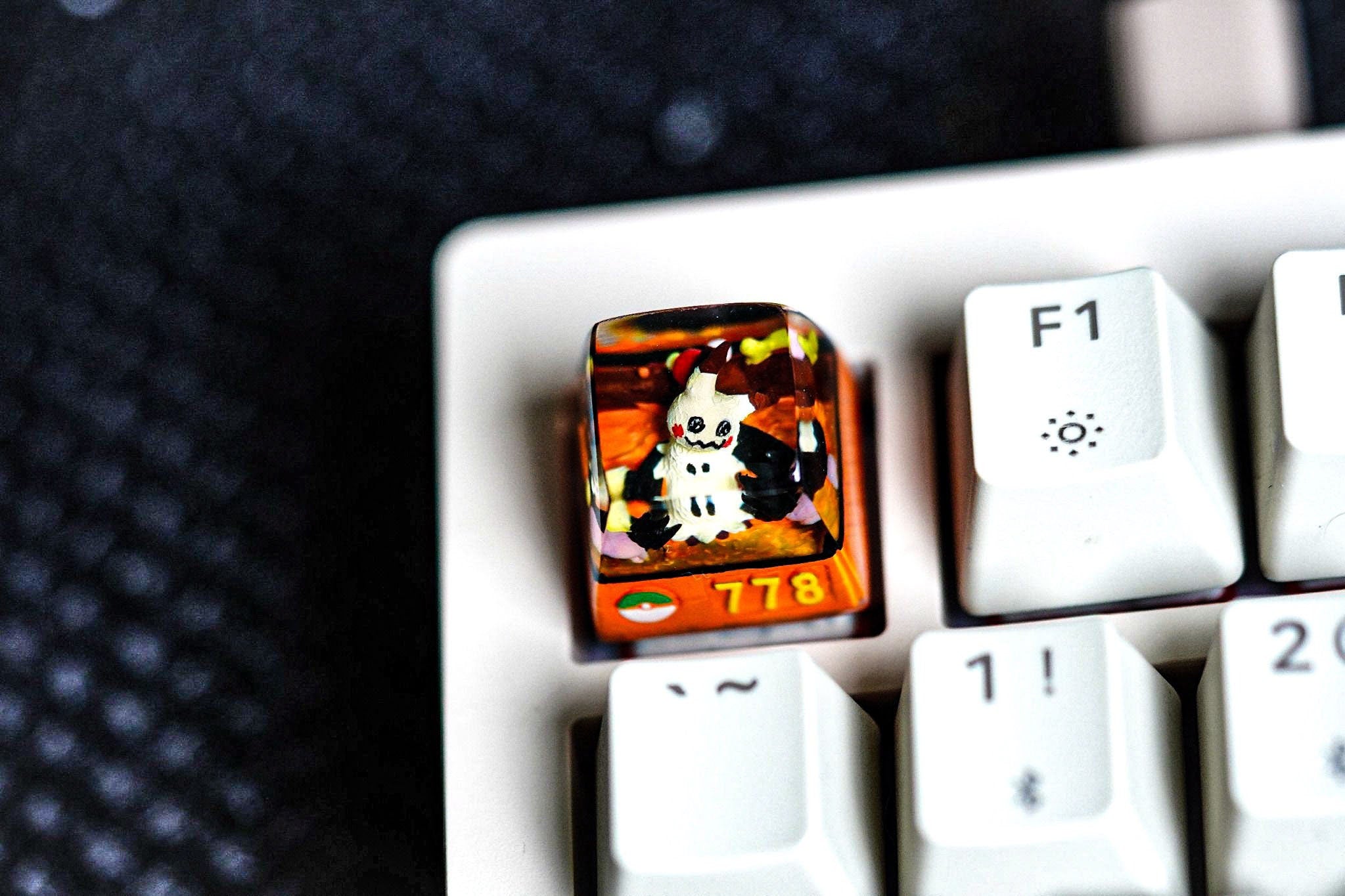 Mimikyu pokemon keycap, pokemon spacebar keycap, valentine gift, pokemon keycap set, resin artisan keycap