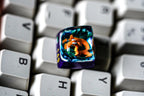 dra.g.onite p.oke.mon keycap resin, custom spacebar, keycap resin, handmade art, gift for fan, anime art