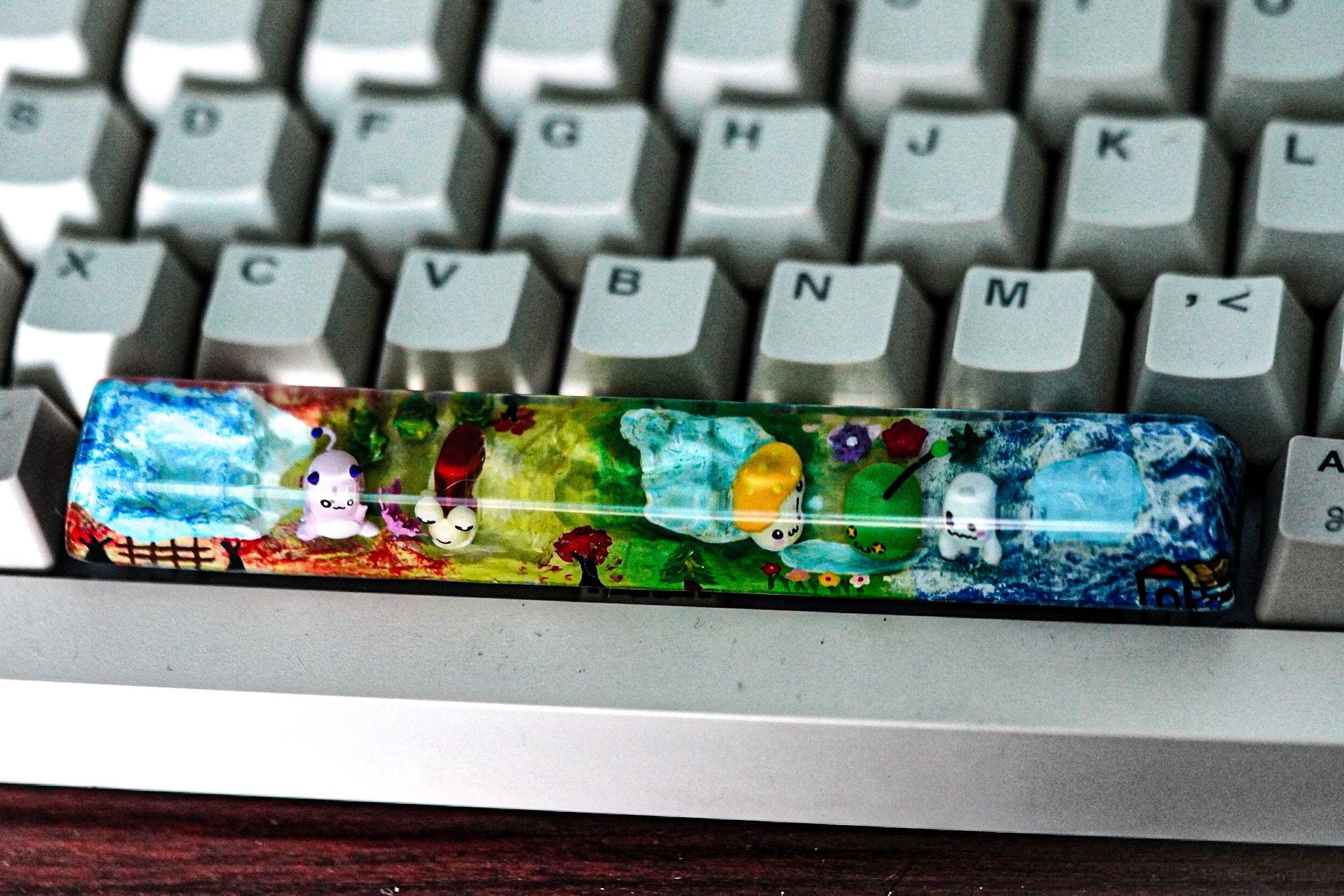 maplestory keycap Handmade green slime keycap, Custom spacebar, pink bean keycap, Artisan spacebar,  SA spacebar keycap, gift