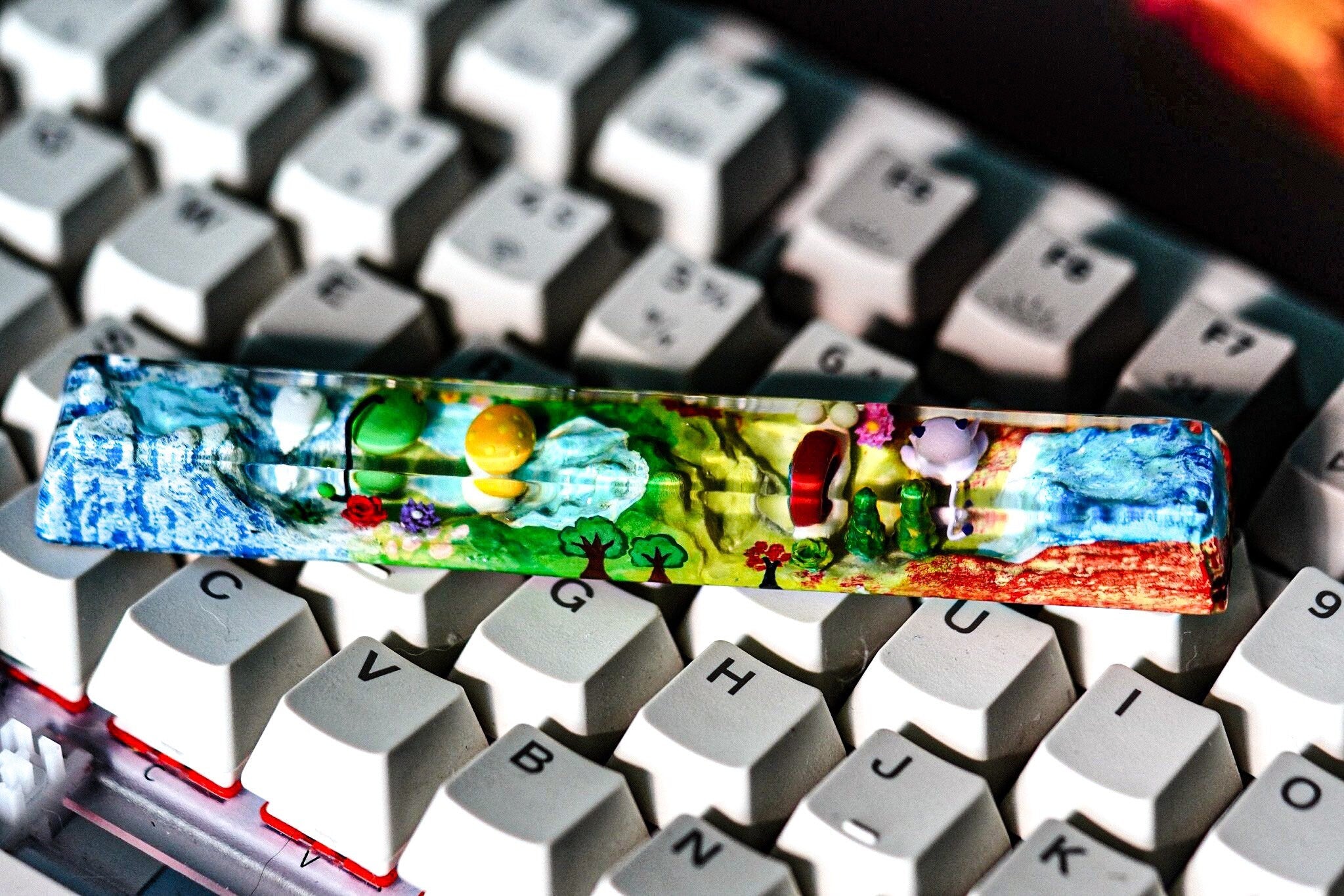 maplestory keycap Handmade green slime keycap, Custom spacebar, pink bean keycap, Artisan spacebar,  SA spacebar keycap, gift