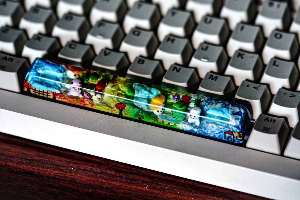 maplestory keycap Handmade green slime keycap, Custom spacebar, pink bean keycap, Artisan spacebar,  SA spacebar keycap, gift