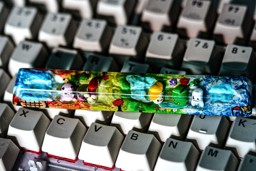 maplestory keycap Handmade green slime keycap, Custom spacebar, pink bean keycap, Artisan spacebar,  SA spacebar keycap, gift