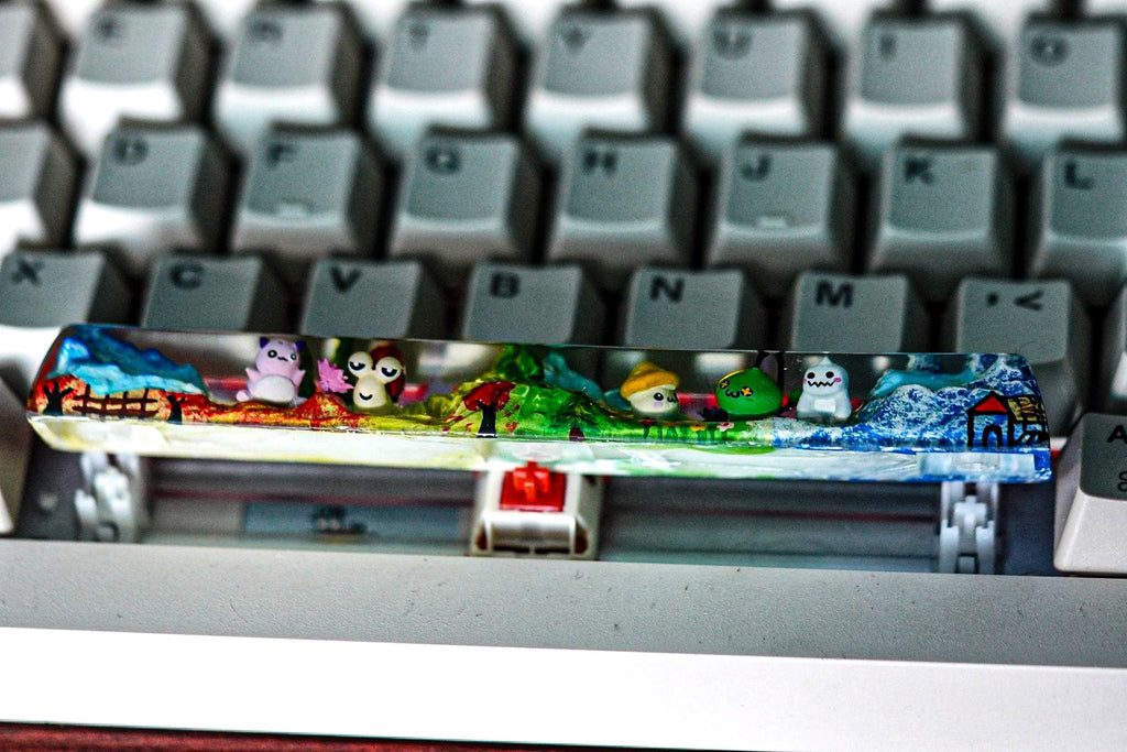 maplestory keycap Handmade green slime keycap, Custom spacebar, pink bean keycap, Artisan spacebar,  SA spacebar keycap, gift