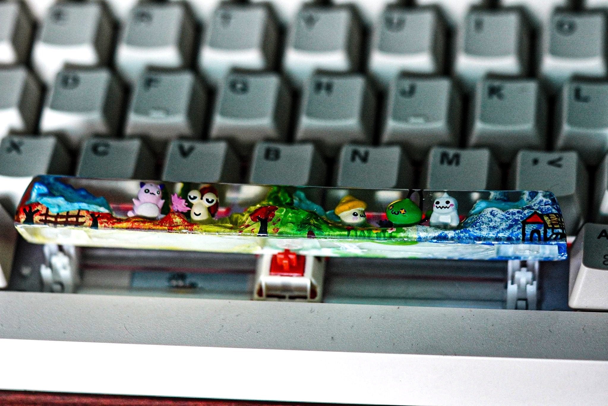 maplestory keycap Handmade green slime keycap, Custom spacebar, pink bean keycap, Artisan spacebar,  SA spacebar keycap, gift