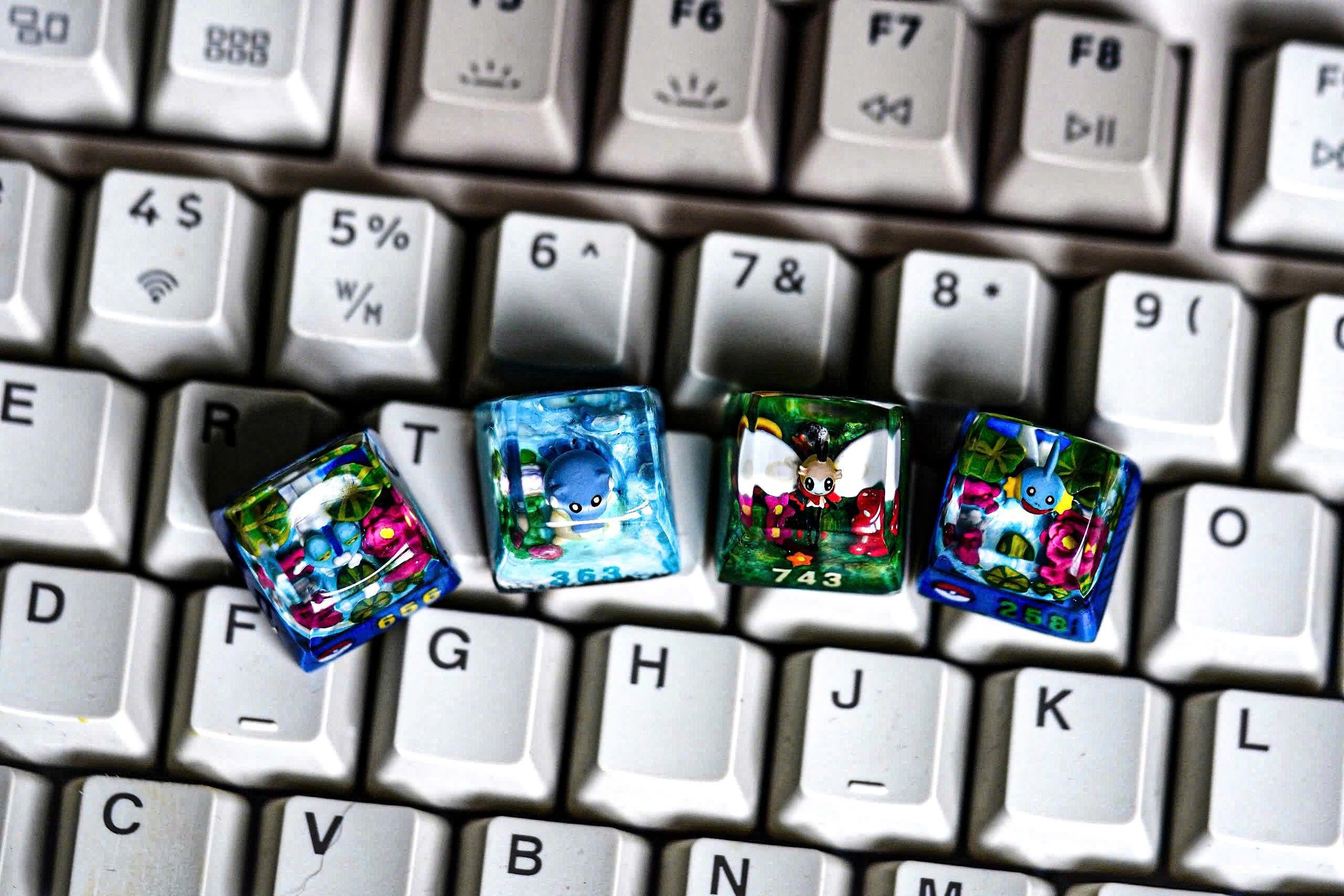 Custom your p.oke.m.on keycap, Gift, Artisan keycap, Cherry mx numpad keycaps, Fr.oak.i.e, Sph.eal, S.hiny Rib.om.bee, Mu.dk.