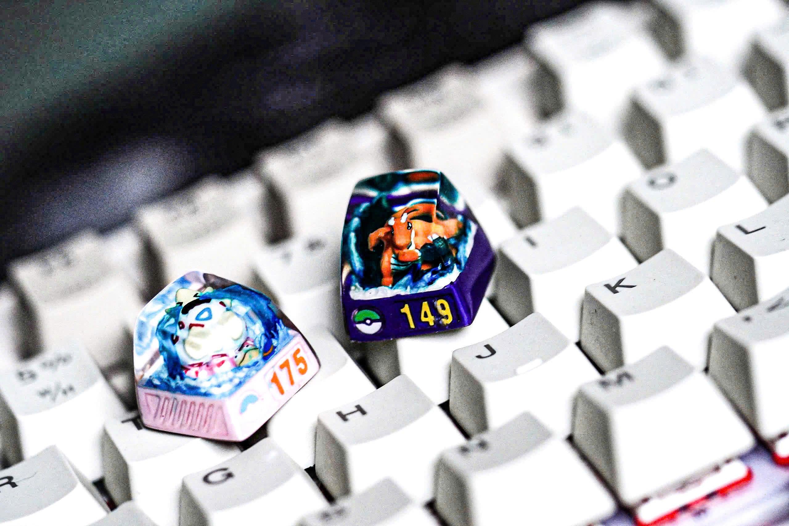 dra.go.ni..te, t.o.ge.pi crying po.k.em.on keycap resin, baby pok.em.on , egg keycap, handmade art, gift for pok.em.on fan, a