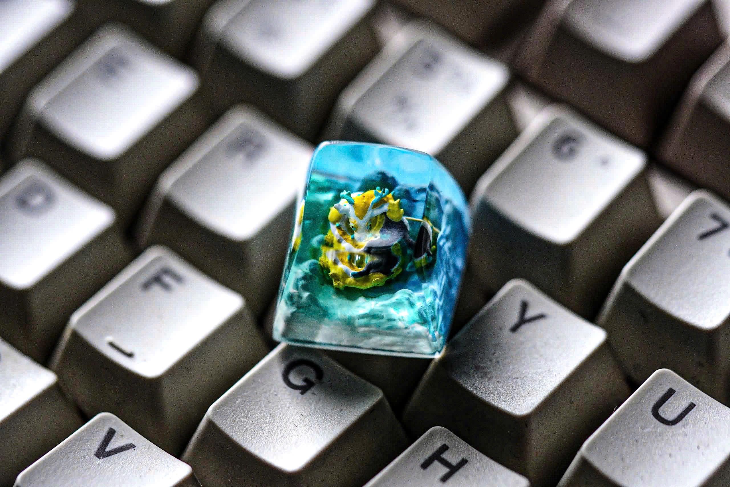 Ze.l.d.a keycap, light keycap, dragon keycap, keycaps for anime, artisan keycap