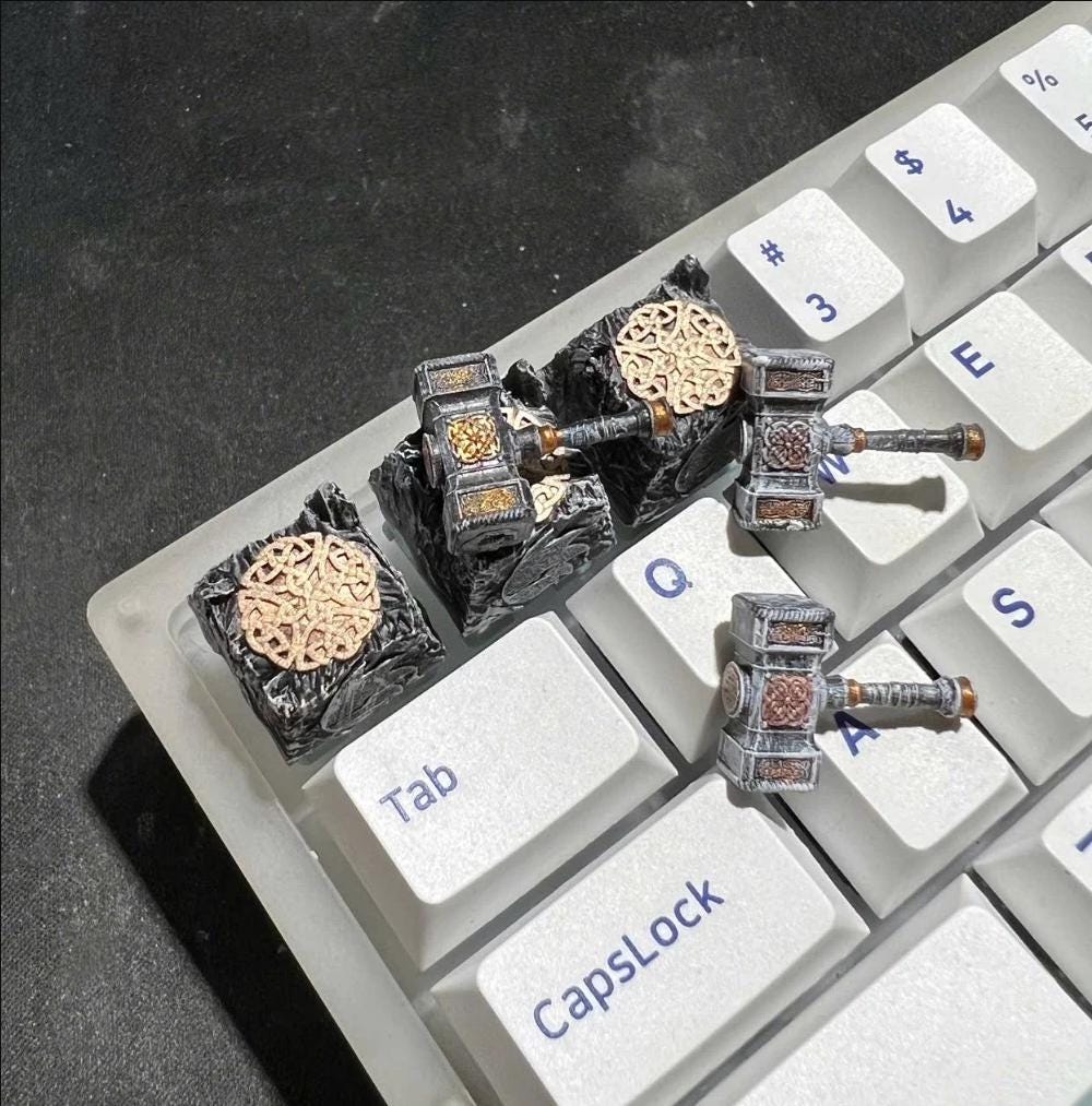 th.o.r harmer keycap Magnet Inspired Resin Artisan Handmade Keycap MX Switch Key Cap for Mechanical Keyboard, hero keycap, Ax