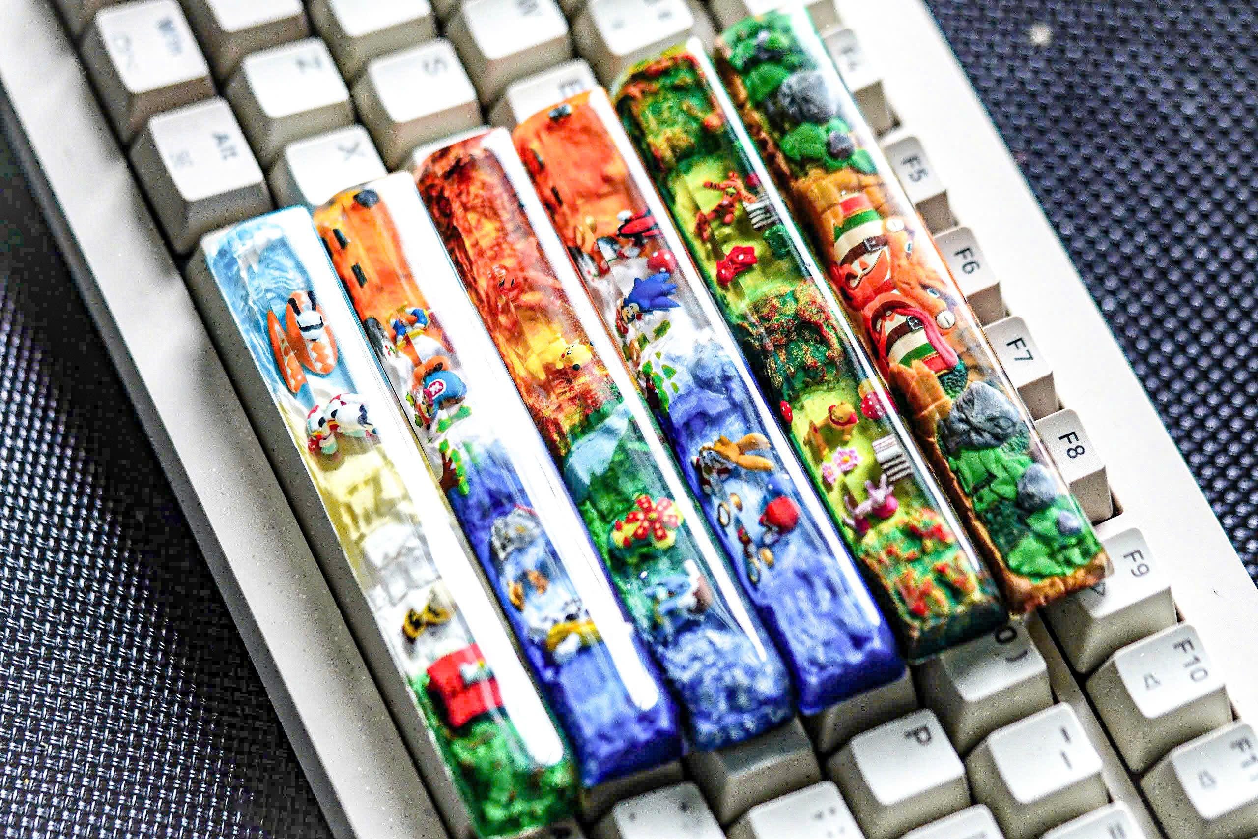 Custom your favorite anime spacebar keycaps, artisan spacebar keycaps, gift for anime fans, new yea gift, christmas gift, spa