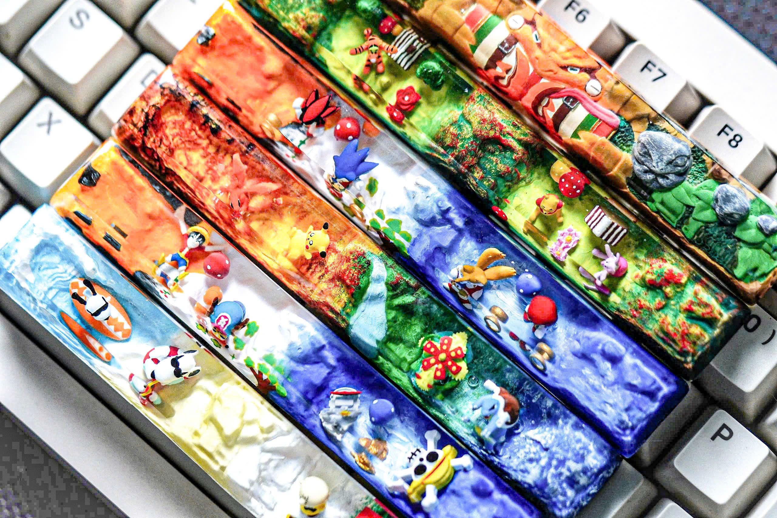 Custom your favorite anime spacebar keycaps, artisan spacebar keycaps, gift for anime fans, new yea gift, christmas gift, spa