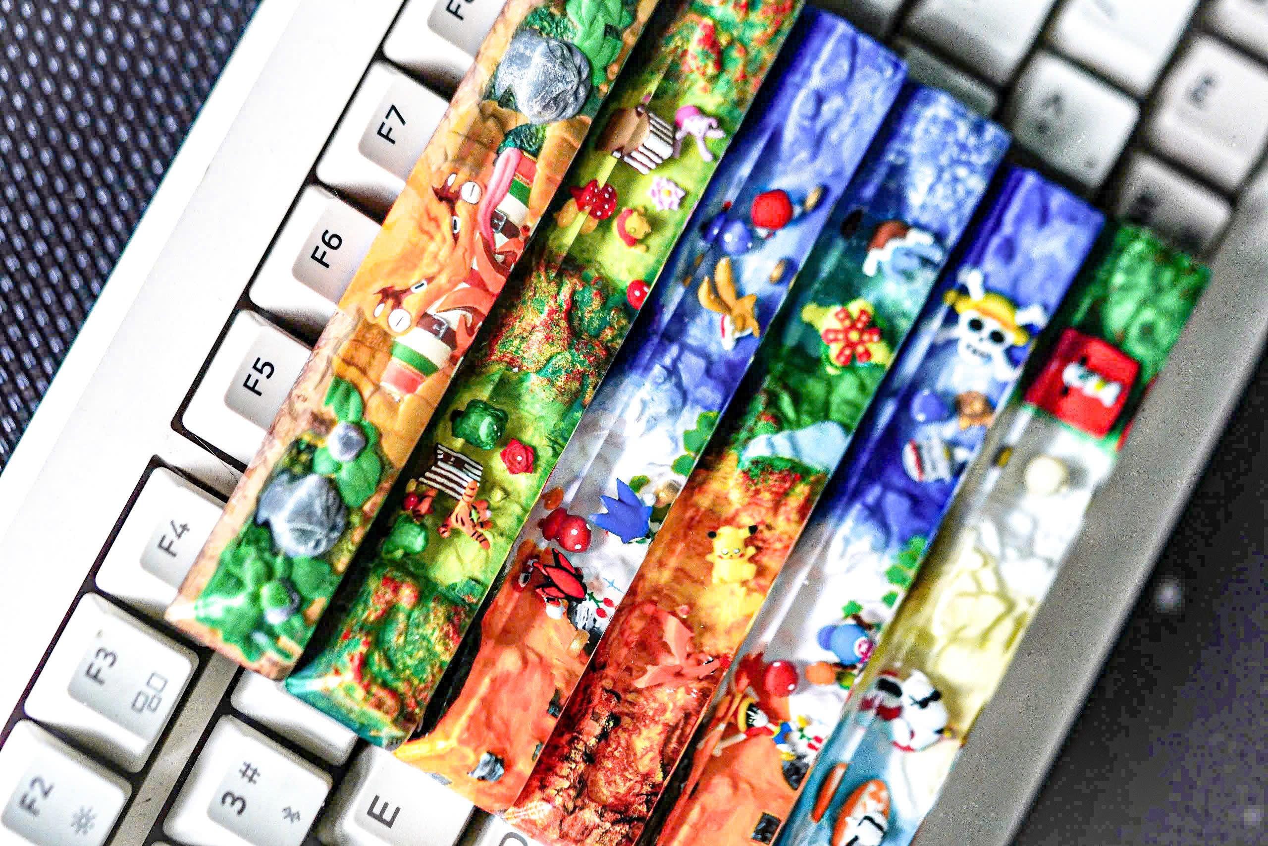 Custom your favorite anime spacebar keycaps, artisan spacebar keycaps, gift for anime fans, new yea gift, christmas gift, spa