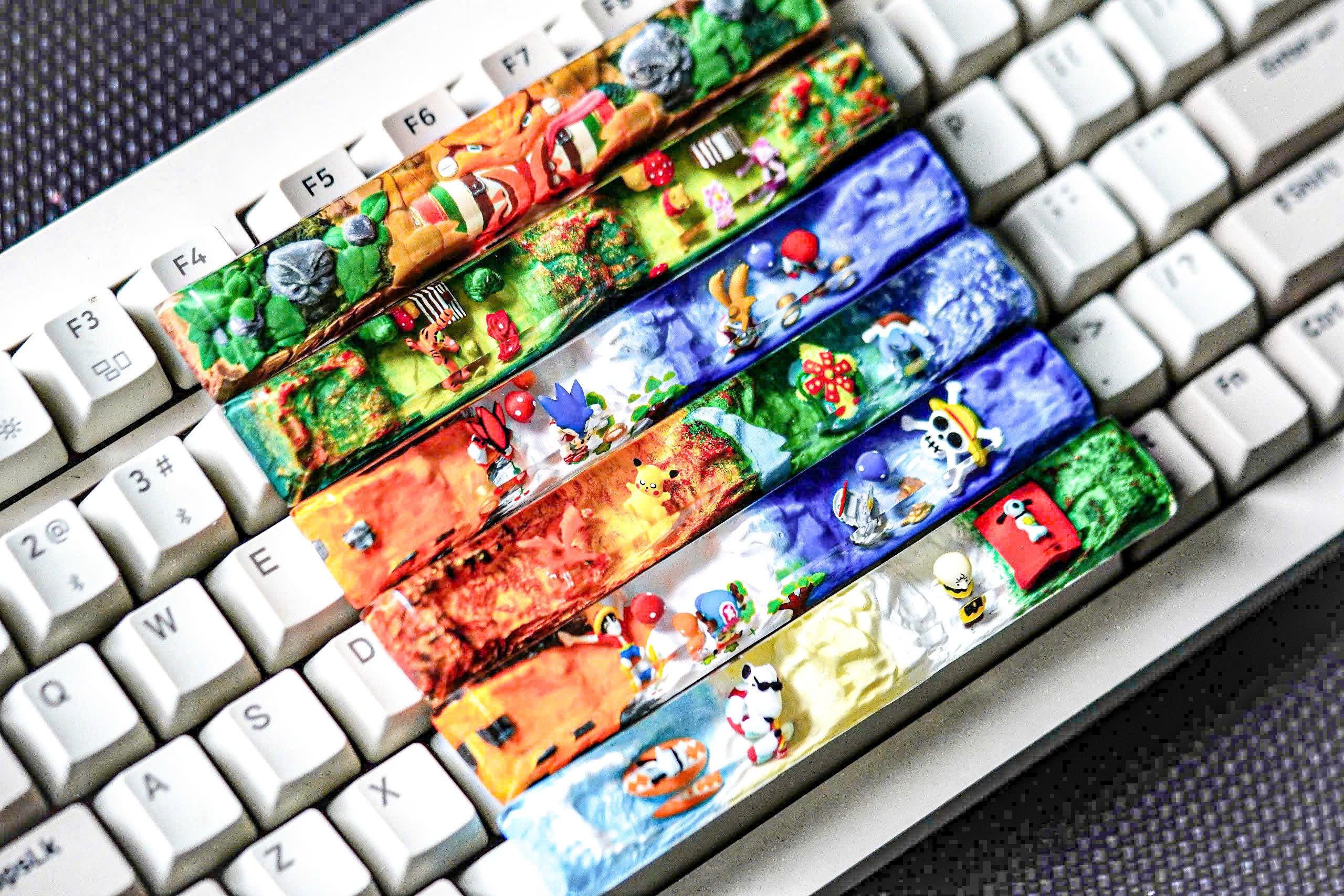 Custom your favorite anime spacebar keycaps, artisan spacebar keycaps, gift for anime fans, new yea gift, christmas gift, spa