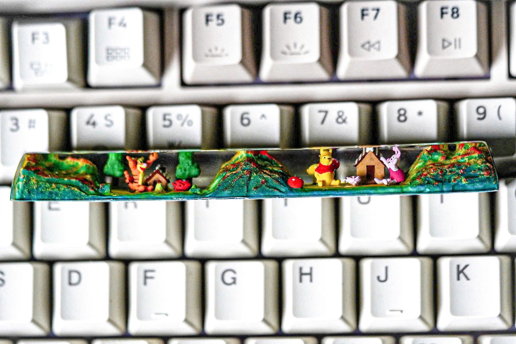 Resin Wi.nni.e the P.oo.h inspired keycaps, Custom resin Keycap SA profile, Custom spacebar keycap, Handmade Resin Keycap, Cu