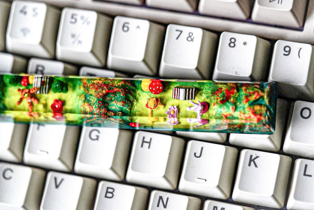 Resin Wi.nni.e the P.oo.h inspired keycaps, Custom resin Keycap SA profile, Custom spacebar keycap, Handmade Resin Keycap, Cu