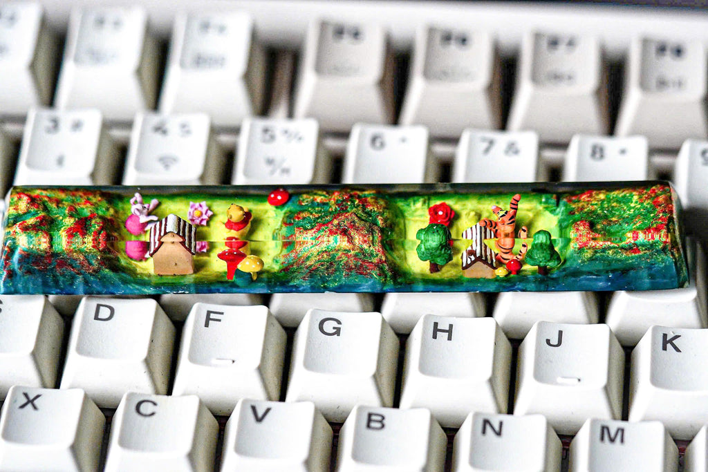 Resin Wi.nni.e the P.oo.h inspired keycaps, Custom resin Keycap SA profile, Custom spacebar keycap, Handmade Resin Keycap, Cu