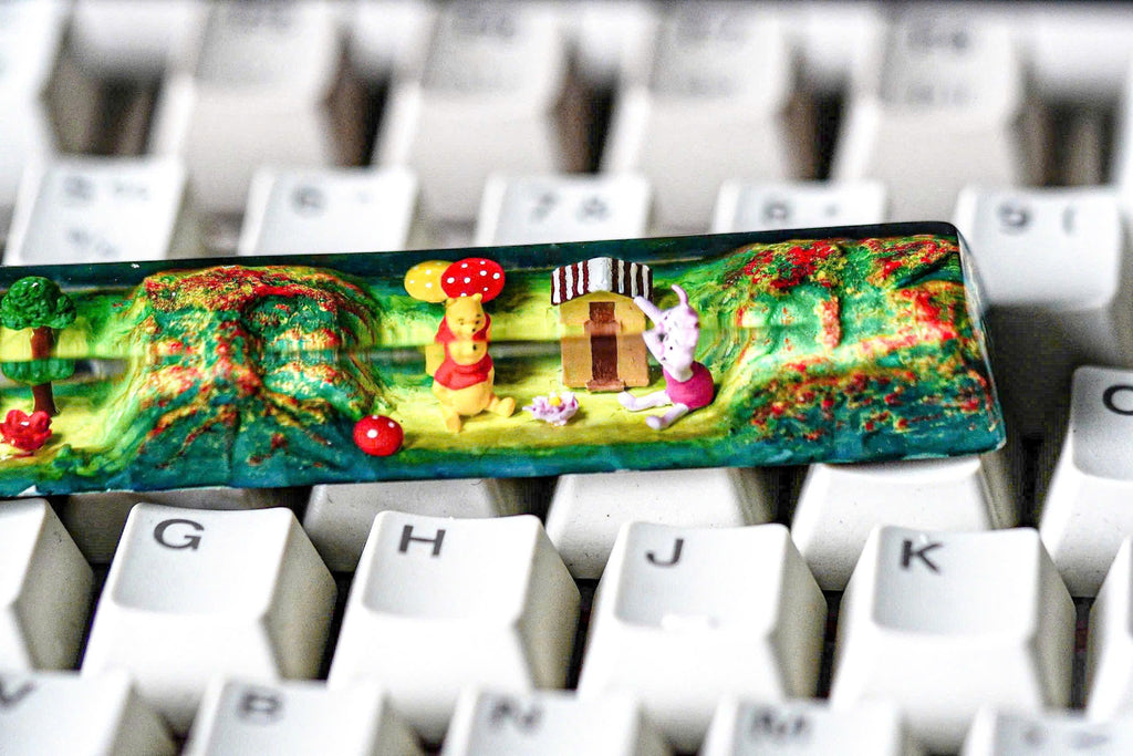 Resin Wi.nni.e the P.oo.h inspired keycaps, Custom resin Keycap SA profile, Custom spacebar keycap, Handmade Resin Keycap, Cu