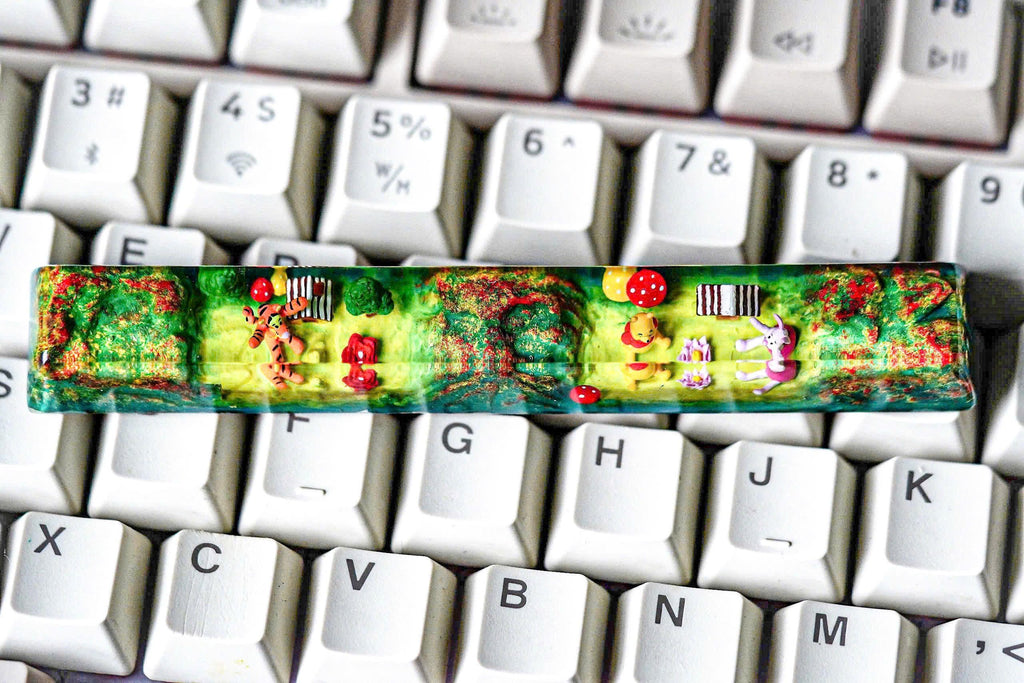 Resin Wi.nni.e the P.oo.h inspired keycaps, Custom resin Keycap SA profile, Custom spacebar keycap, Handmade Resin Keycap, Cu