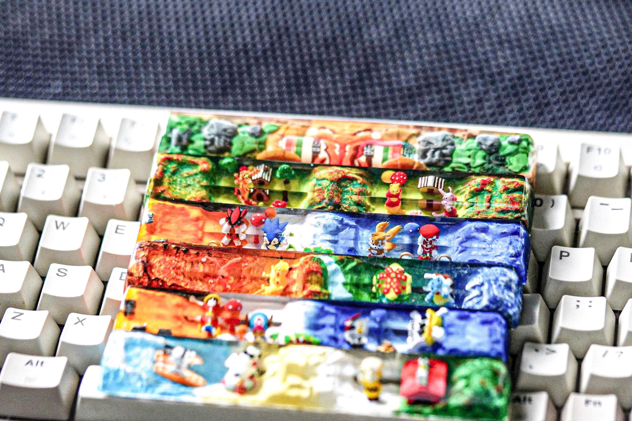 Custom your favorite anime spacebar keycaps, artisan spacebar keycaps, gift for anime fans, new yea gift, christmas gift, spa