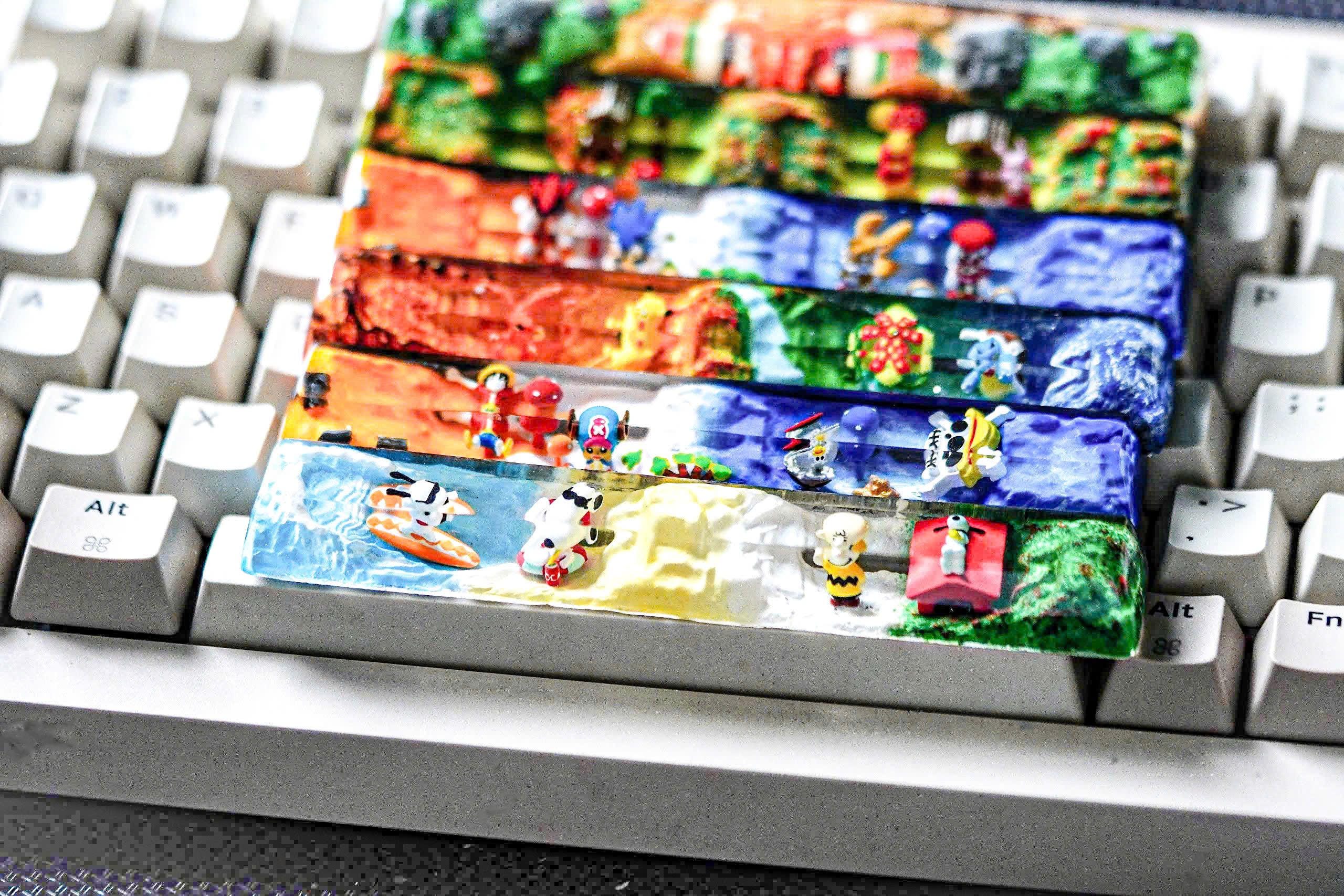 Custom your favorite anime spacebar keycaps, artisan spacebar keycaps, gift for anime fans, new yea gift, christmas gift, spa
