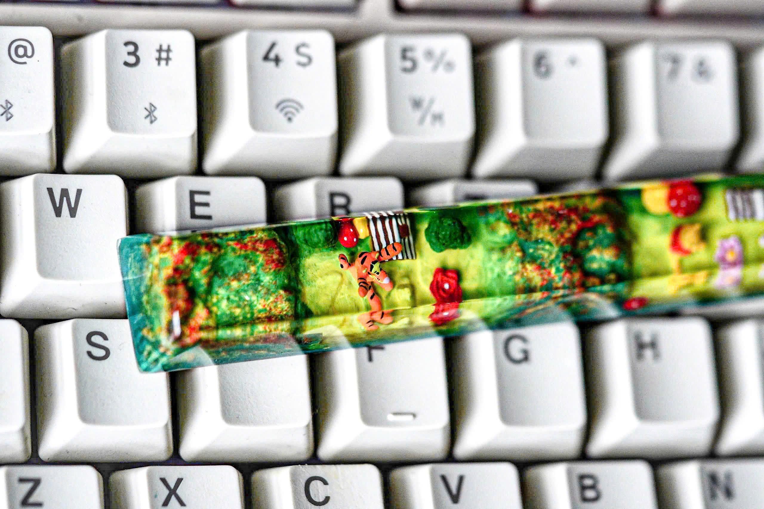 Resin Wi.nni.e the P.oo.h inspired keycaps, Custom resin Keycap SA profile, Custom spacebar keycap, Handmade Resin Keycap, Cu