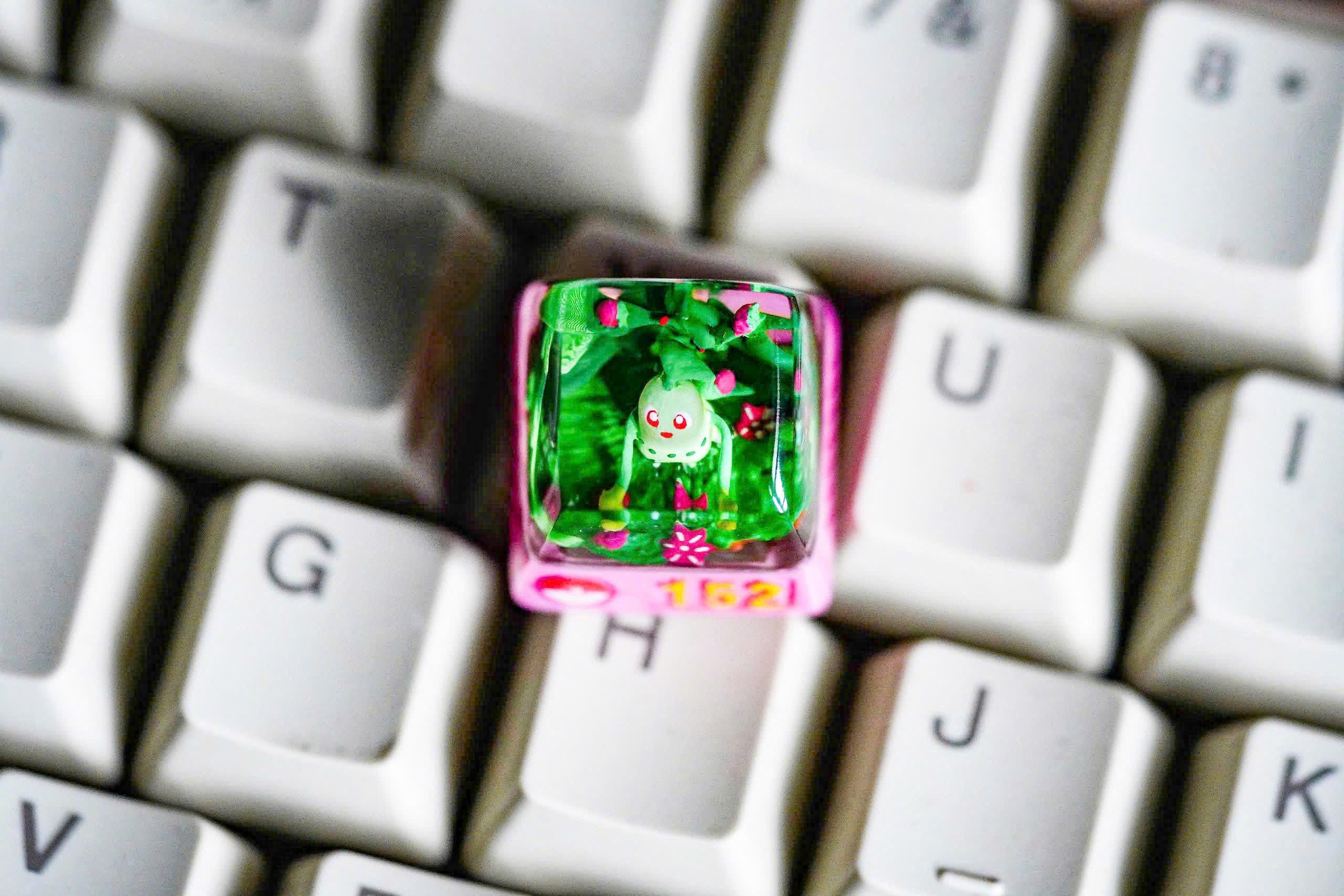 Chik.ori.ta keycap, Custom poke.m.on keycap, handmade keycaps, Artisan keycap, Cherry mx keycaps, Mechanical Gaming Keyboard,