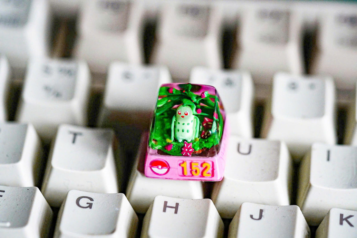 Chik.ori.ta keycap, Custom poke.m.on keycap, handmade keycaps, Artisan keycap, Cherry mx keycaps, Mechanical Gaming Keyboard,