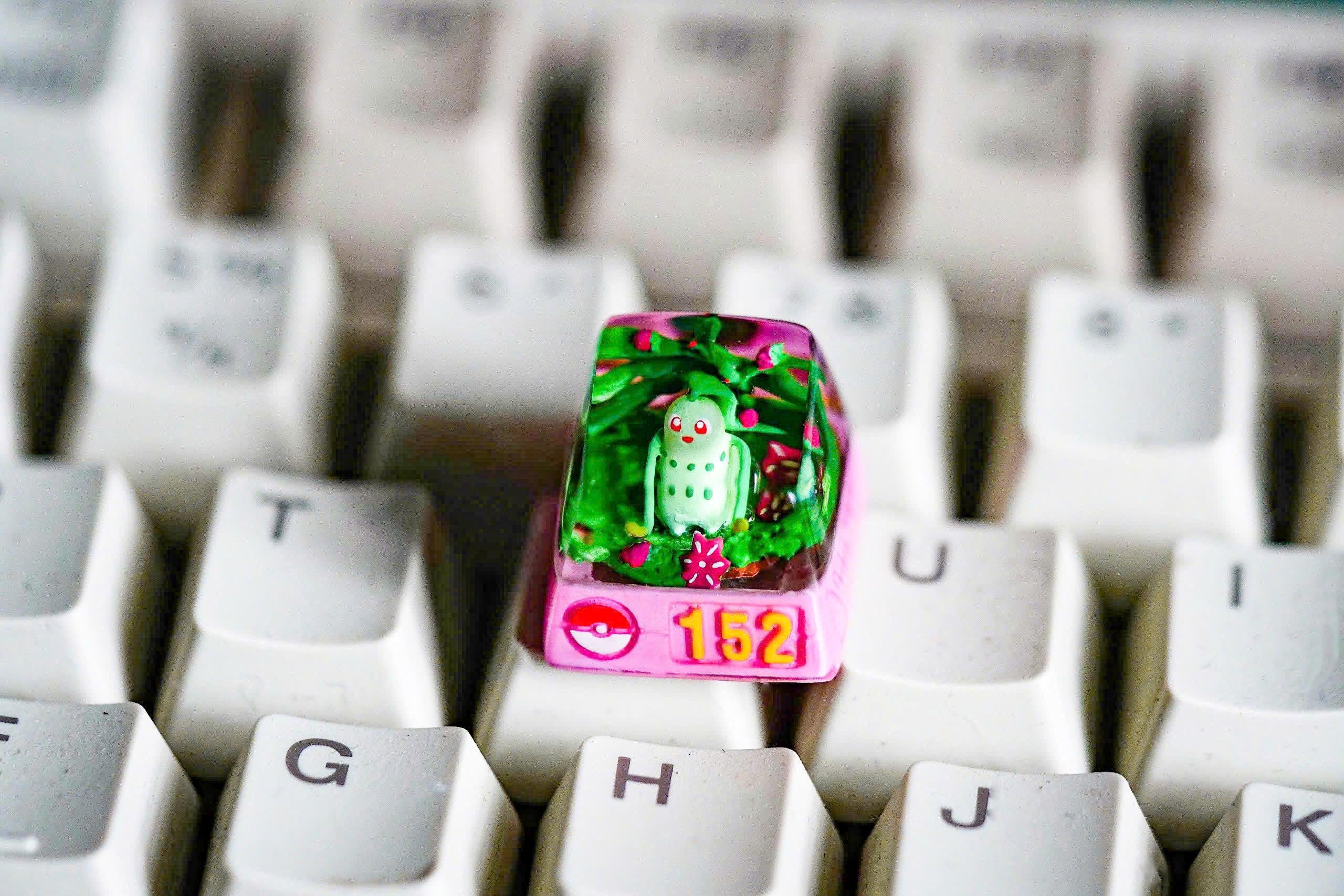 Chik.ori.ta keycap, Custom poke.m.on keycap, handmade keycaps, Artisan keycap, Cherry mx keycaps, Mechanical Gaming Keyboard,