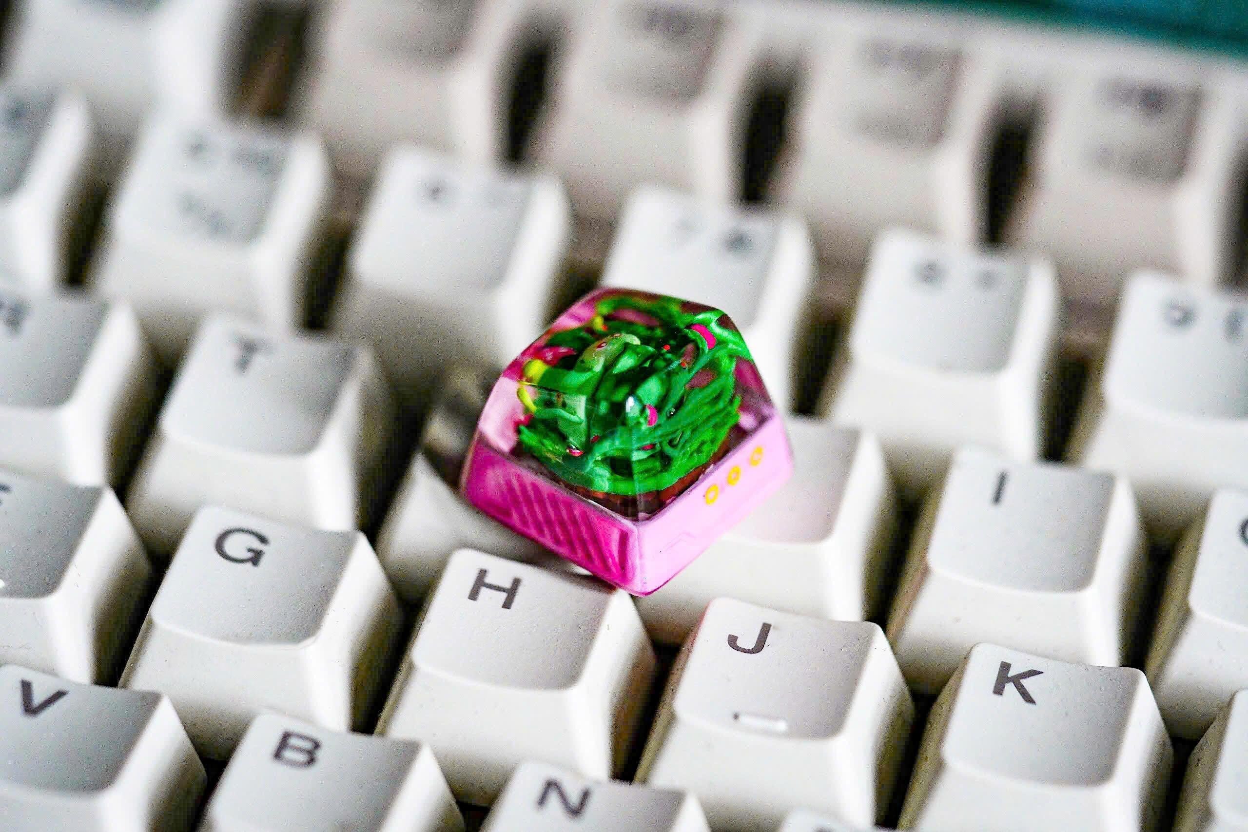 Chik.ori.ta keycap, Custom poke.m.on keycap, handmade keycaps, Artisan keycap, Cherry mx keycaps, Mechanical Gaming Keyboard,