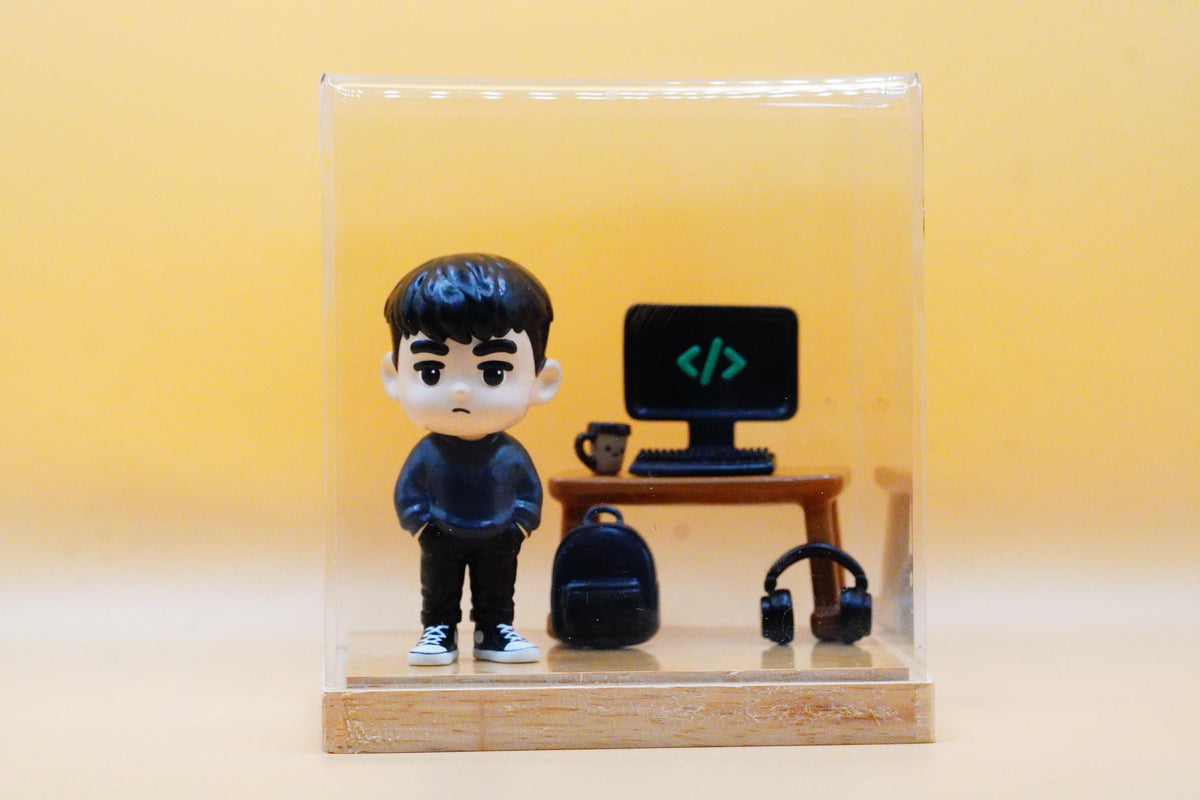 hand-painted personalized 3D mini cartoon action figure from your photo, Custom Toys, Custom Desktop Decoration
