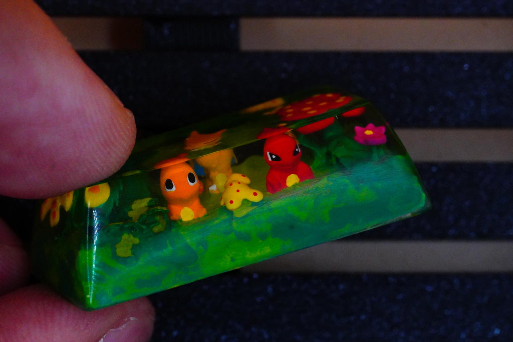 BUY 1 GET 1 FREE, Cha.riza.rd keycap dragon starter Pok.e.m.on 2u, 2.25U Tab and enter keycaps  shiny keycaps, artisan keycap