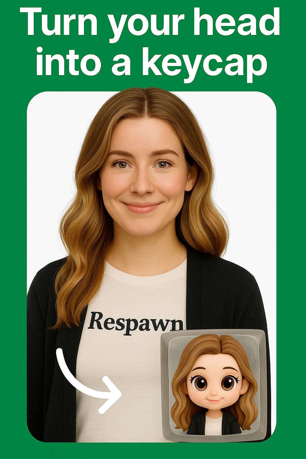 Turn Your Head Into a Custom Keycap – Personalized Face Keycap from Your Photo | Unique Gift, Keyboard Accessory, Handmade Re