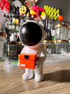 Astronaut Figurine Holding Box | Handmade Space Explorer Statue | Cute Space Decor | Unique Gift for Space Lovers | 9cm - 3.5