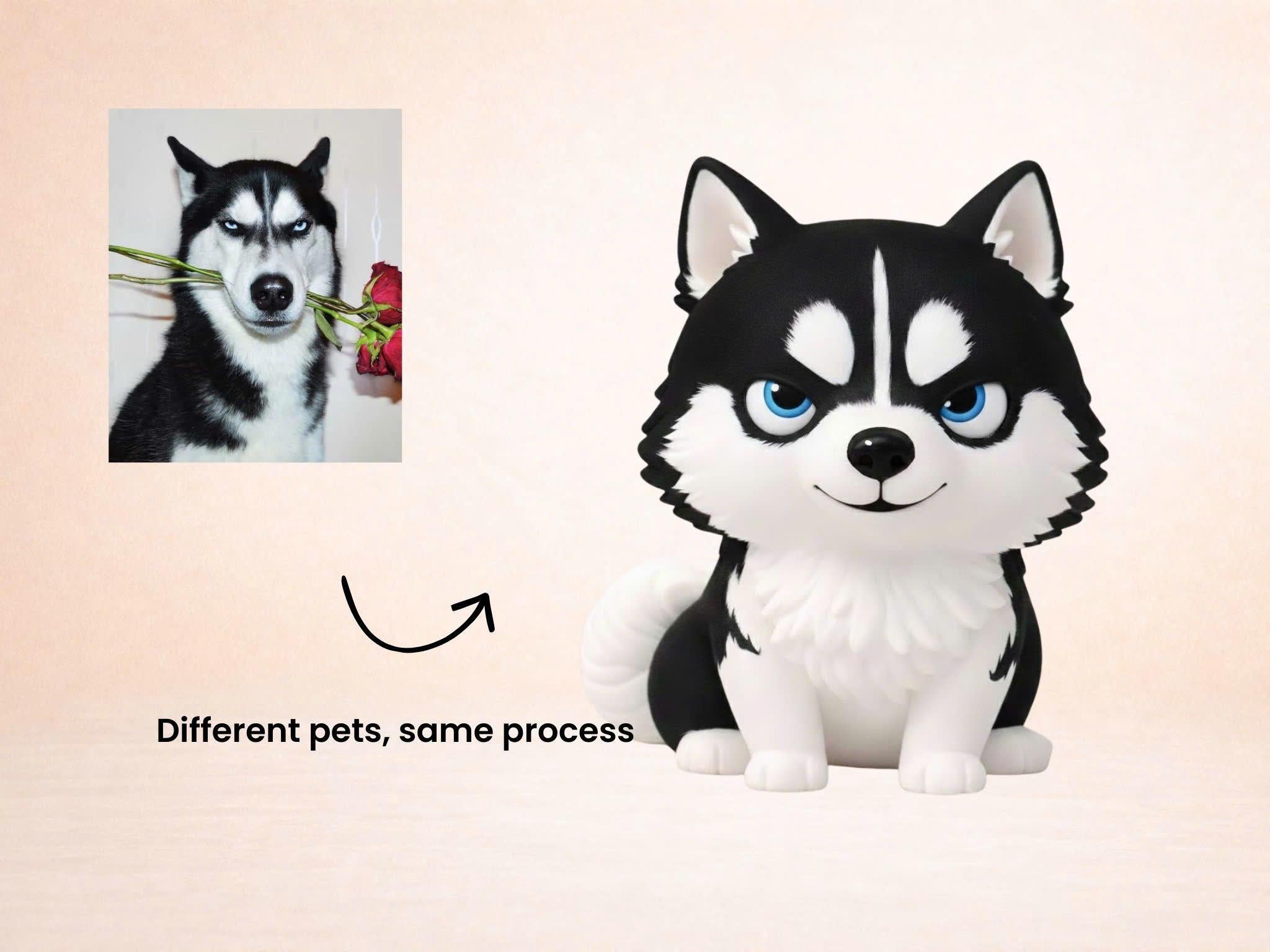 Custom Pet Figurine | Personalized Chibi Pet Statue | Handmade 3D Pet Figure from Photo | Dog & Cat Gift