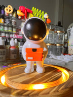 Astronaut Figurine Holding Box | Handmade Space Explorer Statue | Cute Space Decor | Unique Gift for Space Lovers | 9cm - 3.5