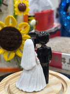 Personalized Wedding Cake Topper, Cute Bride & Groom Figurine, Custom Couple Mini Statue, Anniversary Gift, Wedding Keepsake