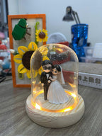 Personalized Wedding Cake Topper, Cute Bride & Groom Figurine, Custom Couple Mini Statue, Anniversary Gift, Wedding Keepsake