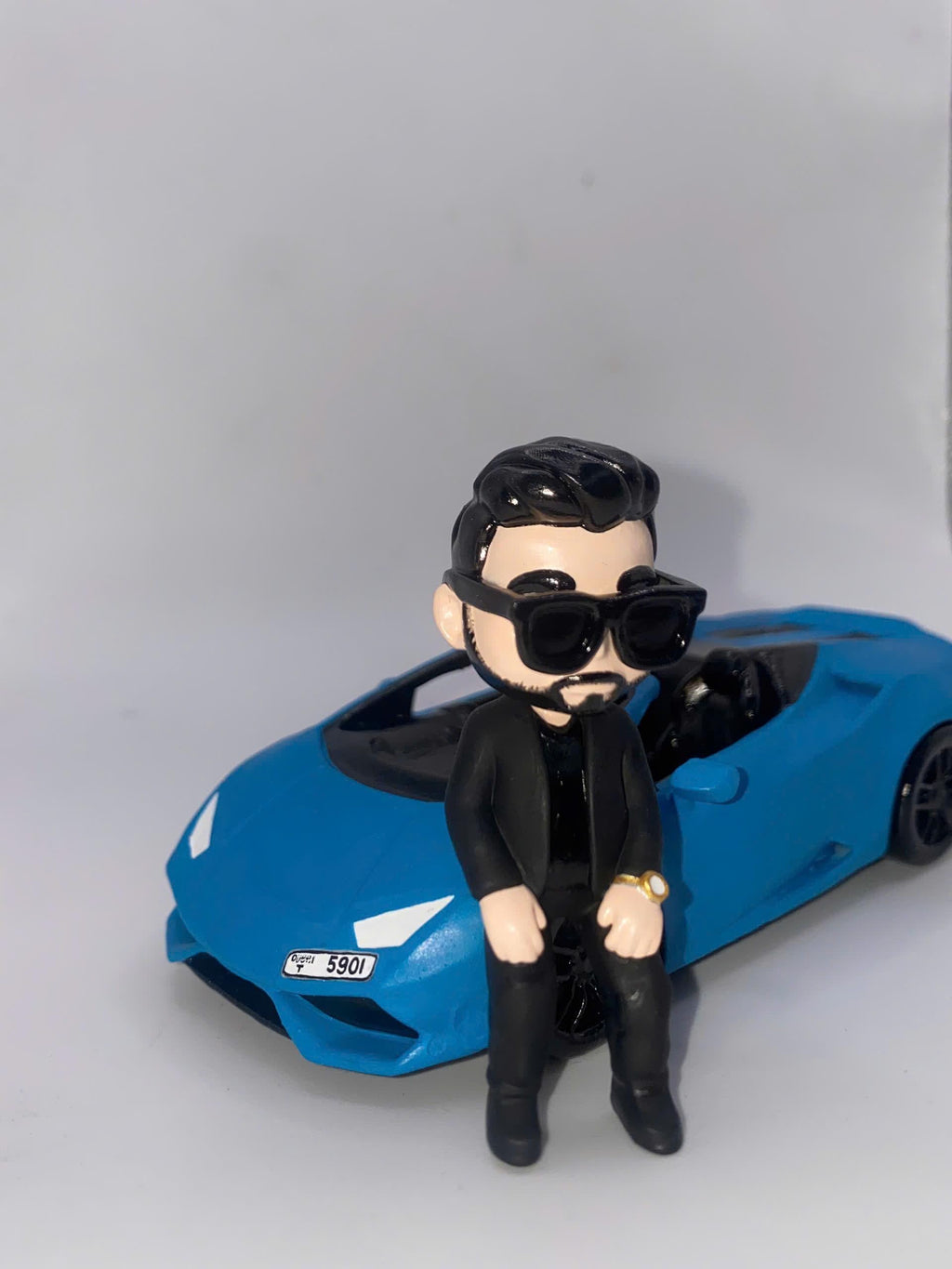 Custom Mini Me Action Figure with Supercar, Personalized Figurine from Photo, Gift for Car Lovers, Gift for Him