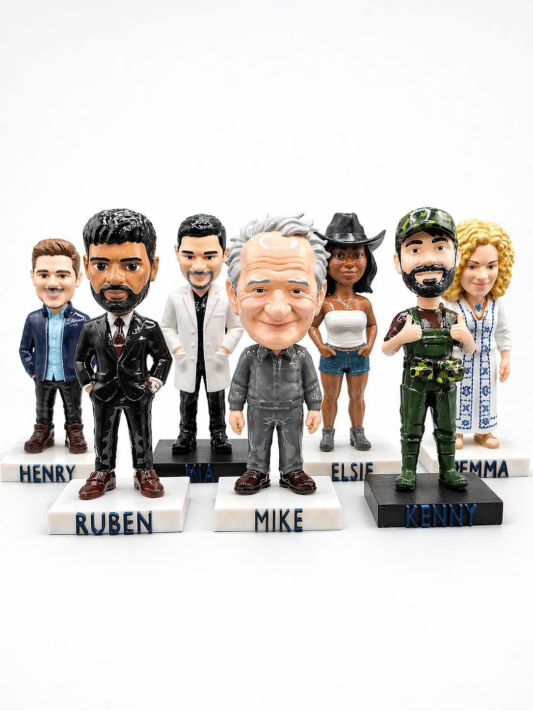 Custom Bobblehead From Photo, Personalized Figurine With Name Base, Handmade Mini Me Gift, Unique Gift for Him Her, Fathers D