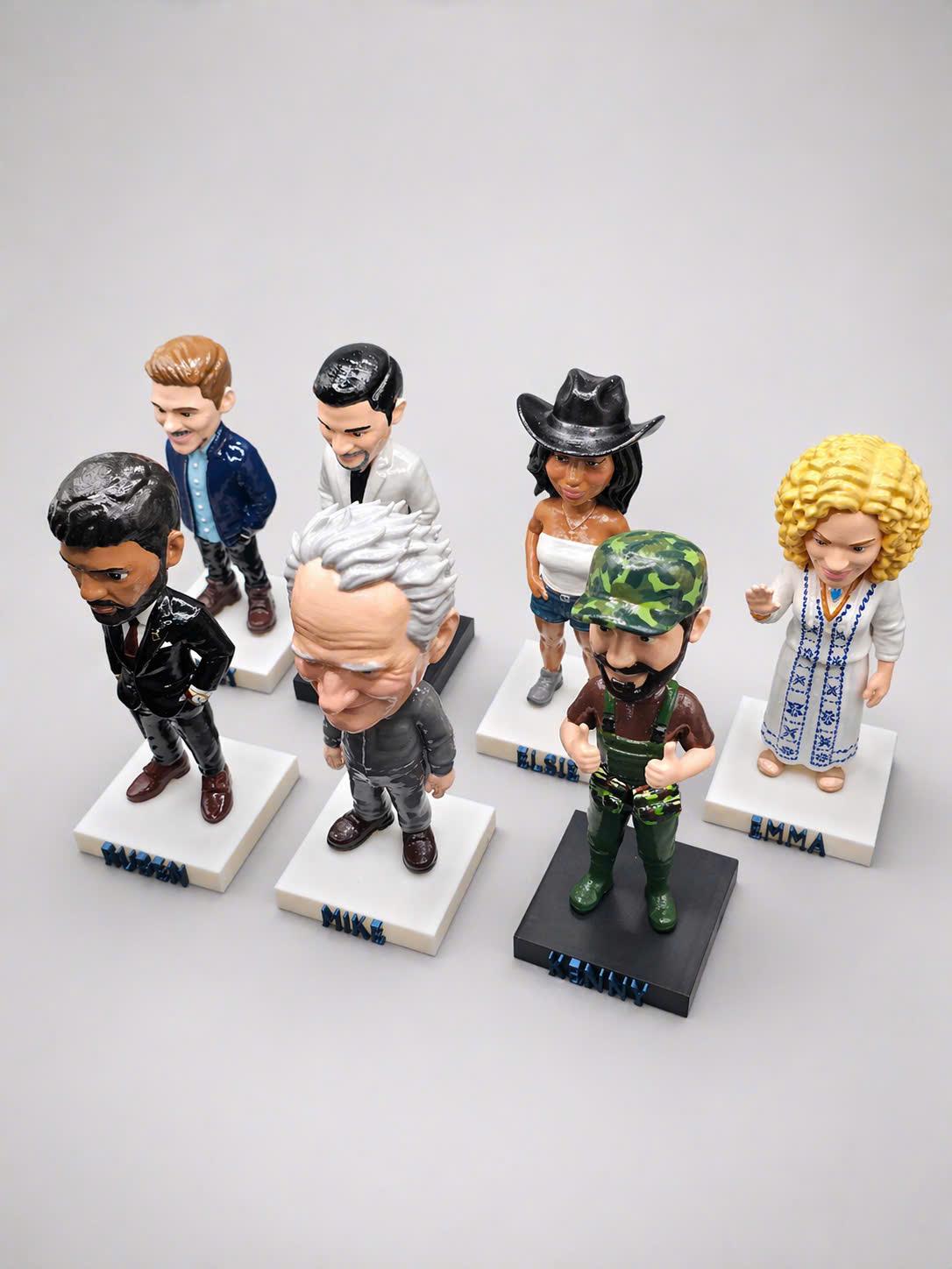 Custom Bobblehead From Photo, Personalized Figurine With Name Base, Handmade Mini Me Gift, Unique Gift for Him Her, Fathers D