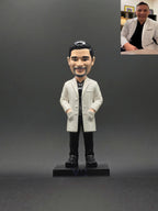 Custom Bobblehead From Photo, Personalized Figurine With Name Base, Handmade Mini Me Gift, Unique Gift for Him Her, Fathers D