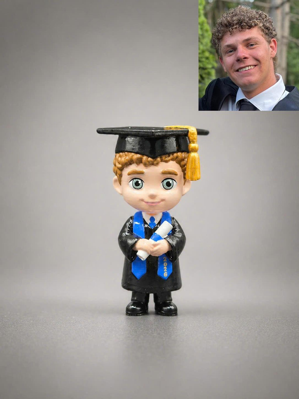 Custom Graduation Figurine From Photo, Personalized Graduate Gift with Name Base, Class Gift, Unique Keepsake for Him Her