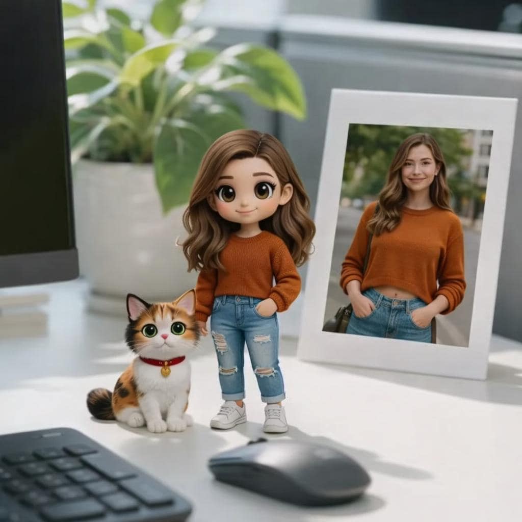 Handmade 3D Figurine from Photo with Pet, Custom Personalized Character Gift